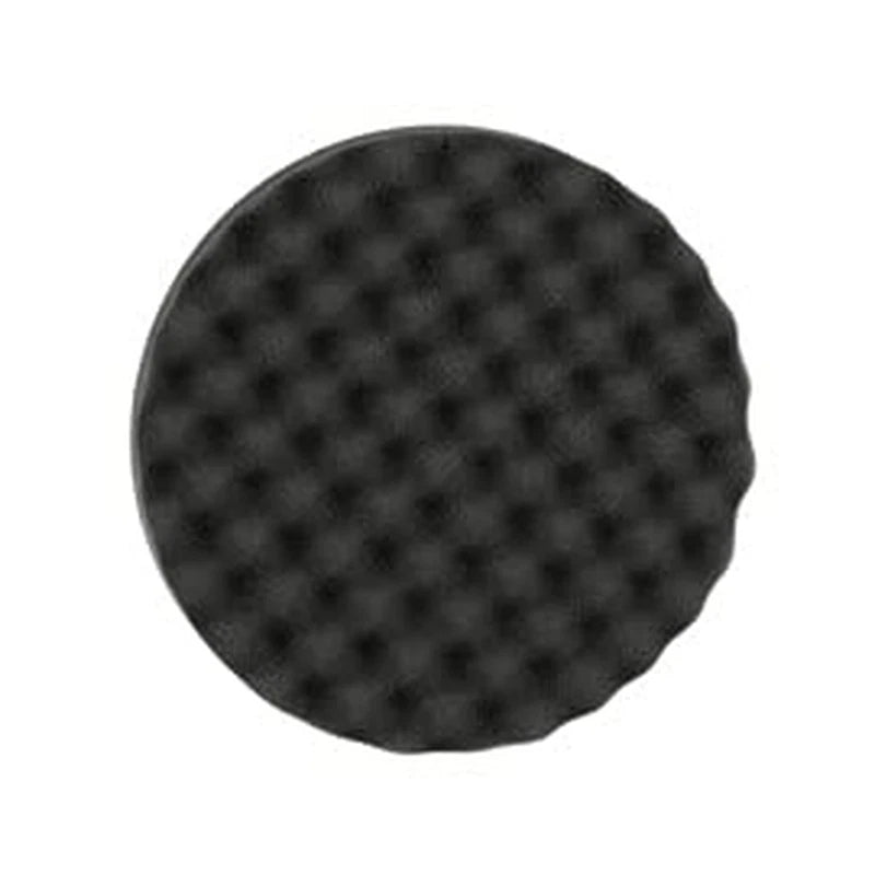 Black Foam Waffle Buffing Pad Single Sided - Final Buff Polish Wax - Hook & Loop 8inch