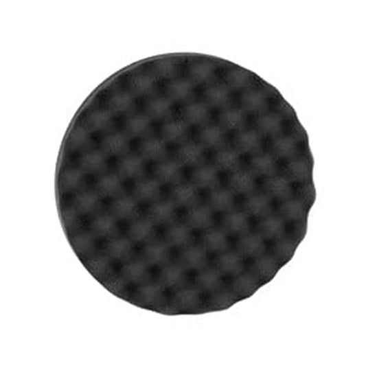 Black Foam Waffle Buffing Pad Single Sided - Final Buff Polish Wax - Hook & Loop 8inch