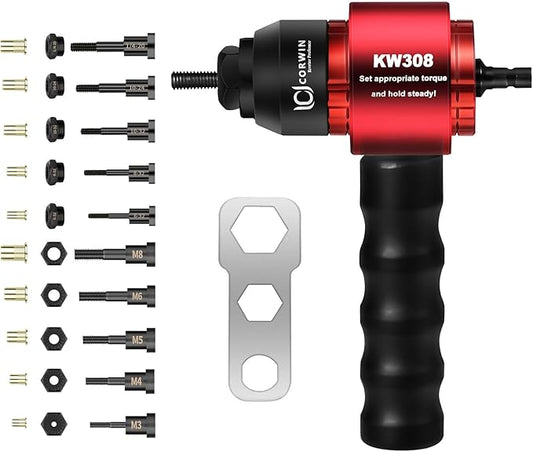 CORWIN KW308 Rivet Nut Drill Adaptor Mandrel M6 3 Pack